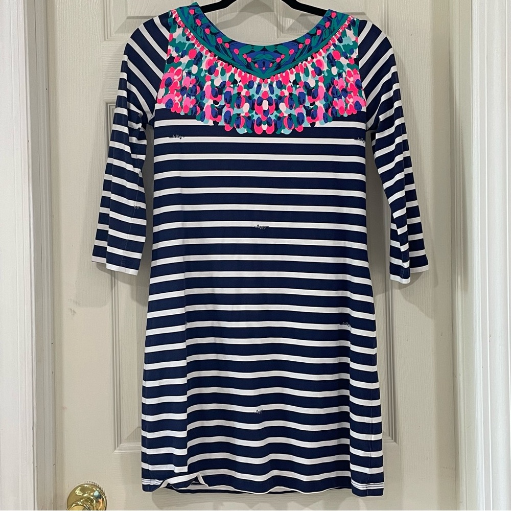 Lilly Pulitzer Navy white and Pink Striped dress